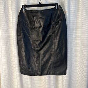 Vintage 80’s Pelle Cuir Genuine Leather Skirt 10